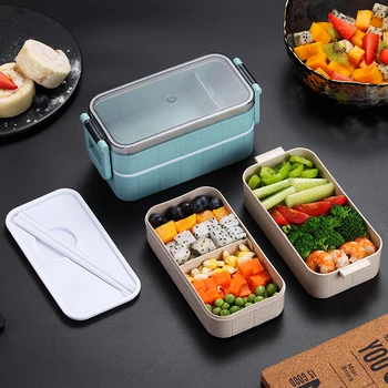 yemek kabı çocuklar için bento kutusu piknik sofra şeffaf plastik saklama kabı termal öğle yemeği kutuları gıda öğle yemeği kutusu Paketlenmiş öğle yemeği kutuları