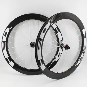 Yeni 700C Yol Bisikleti tam karbon fiber Bisiklet tekerlek karbon tübüler kattığı tubeless jantlar Aks disk fren hub Ücretsiz gemi