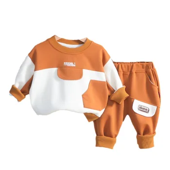 Yeni Bahar Sonbahar Bebek Giysileri Takım Elbise Çocuk Kız Kıyafetler Erkek günlük t-Shirt Pantolon 2 adet / takım Toddler Kostüm Çocuklar Eşofman