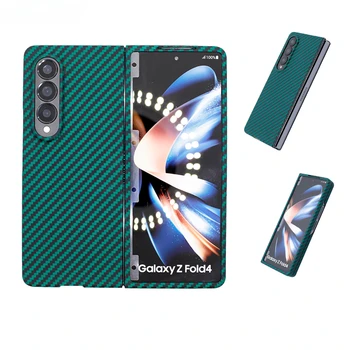 Yeni Gerçek Aramid Fiber Renk Karbon Telefon Samsung Galaxy Z Kat 4 Fold4 Ultra İnce Z Kat 3 Fold3 Tam Kılıf Kapak