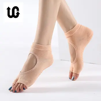 Yeni Kadın Anti Kayma Yoga Çorap İki Ayak Spor Pamuk pilates çorabı Havalandırma Çabuk Kuru Bale Profesyonel Dans Çorap Terlik
