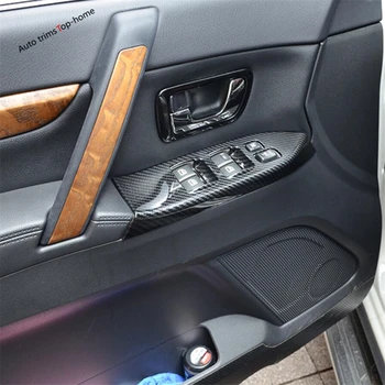 Yimaautotrims İç Kapı Kol Dayama Pencere Kaldırma düğme kapağı Trim Fit Mitsubishi Pajero İçin V97 V93 V80 Montero Sınırlı 2009-2021