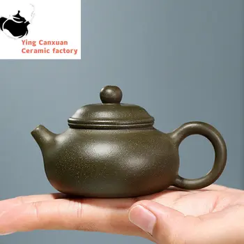 Yixing butik el yapımı çaydanlıklar Mor Kil Demlik Ham Cevher yeşil fasulye çamur su ısıtıcısı ev Teaware çin çay töreni hediyeler 90 ml