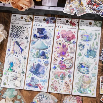 Yoofun Yaratıcı Alice in Wonderland Kağıt Çıkartmalar Scrapbooking Planlayıcısı Kart Yapımı Günlük Dekorasyon Kırtasiye