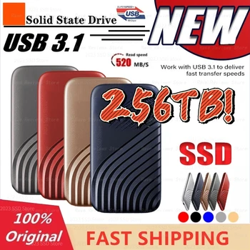 Yüksek Hızlı Taşınabilir SSD 256TB 2TB SSD Tip-C USB3. 1 16TB 8TB Harici Katı Hal Sürücü 4TB Mobil Sabit Disk Laptop için PS4 PS5