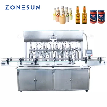 ZONESUN YT8T-8G Otomatik 8 Kafaları Macun Sıvı şişe dolum makinesi Bal Reçel Suyu Sabun Deterjan Dolum Makinesi