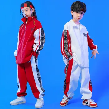 Çocuk Caz Dans Elbise Erkek Ve Kız Hip Hop Moda Marka çocuk Performans Giyim Hip Hop Takım Elbise