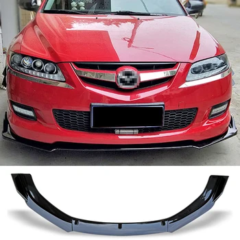 Ön Tampon Spoiler Koruyucu Plaka Dudak Gövde Kiti Mazda 6 İçin M6 2006 - 2015 Karbon Yüzey dekoratif araba şeridi Çene Kürek