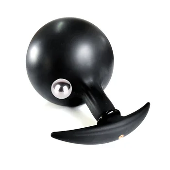 Şişme Anal / Butt Plug prostat masaj aleti ile Haddeleme Çelik Topu İçinde LGBT Anüs Vajina Dilatör Genişletici Erotik Oyunlar için